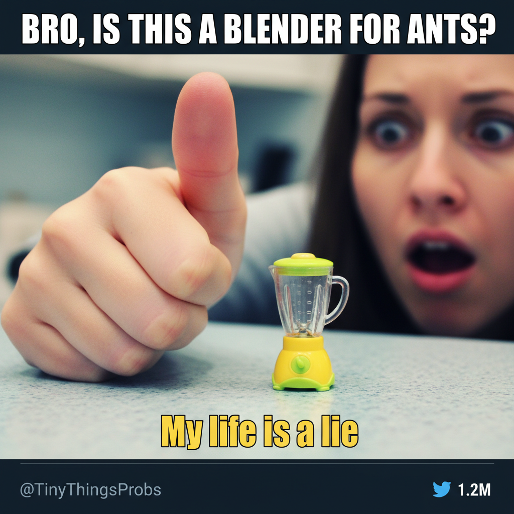 Bought a 'mini' blender online. It's literally the size of my thumb. Send help.