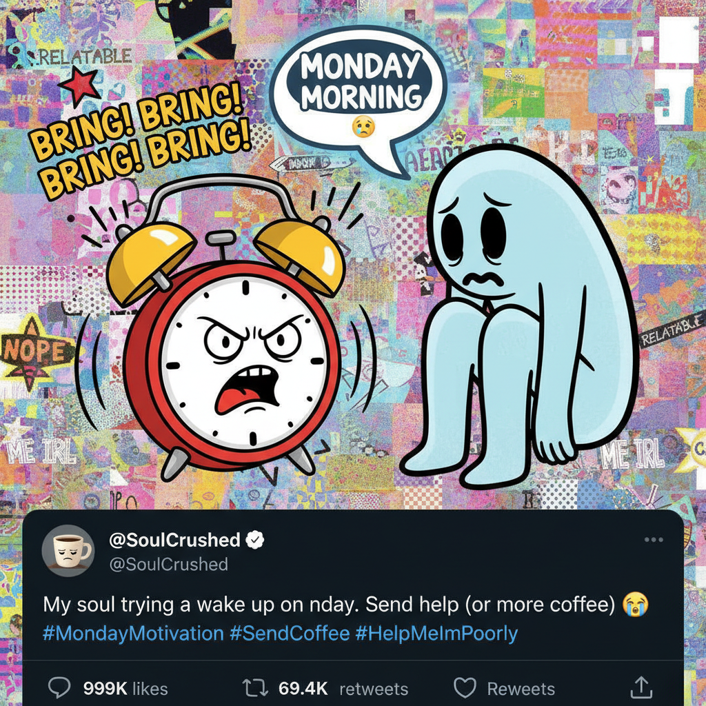 My alarm clock on Monday morning vs. my soul.