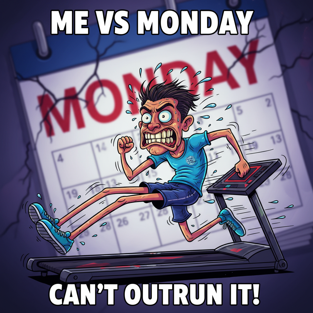 Trying to outrun the Sunday Scaries like it's my last rep