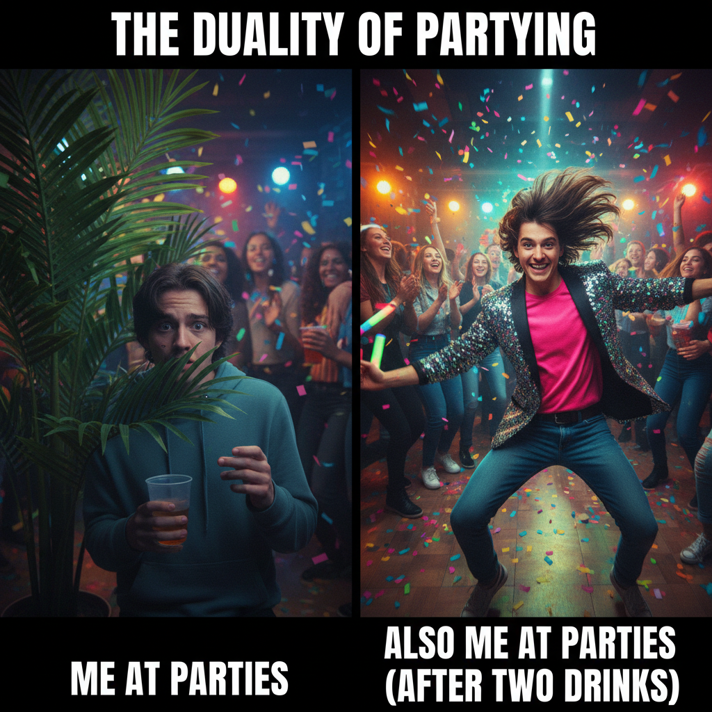 Introverts at a party vs. Extroverts at a party: two different species.