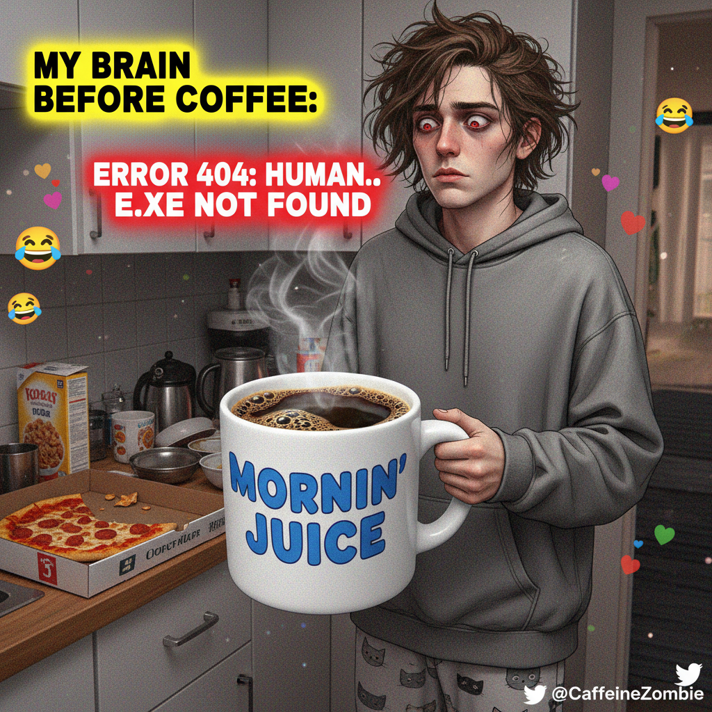 My Monday morning mood is 90% coffee, 10% existential dread.