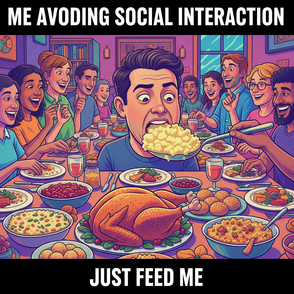 Aunt Carol just asked if I'm 'still single.' The mashed potatoes are my only comfort now.