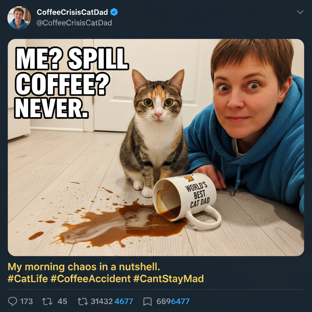 My cat just stared into my soul for 5 minutes then knocked my coffee off the table. Love him.