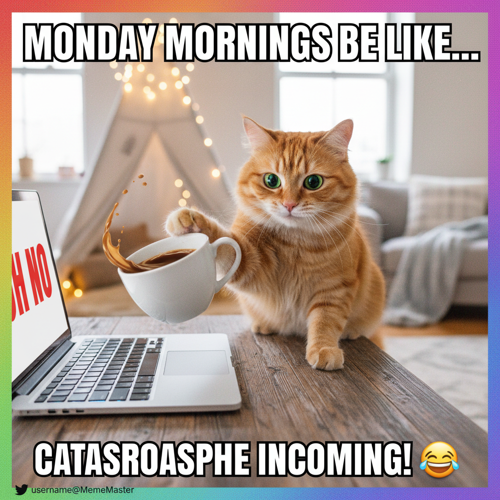 My cat just stared into my soul while slowly pushing my coffee cup off the table. The audacity.