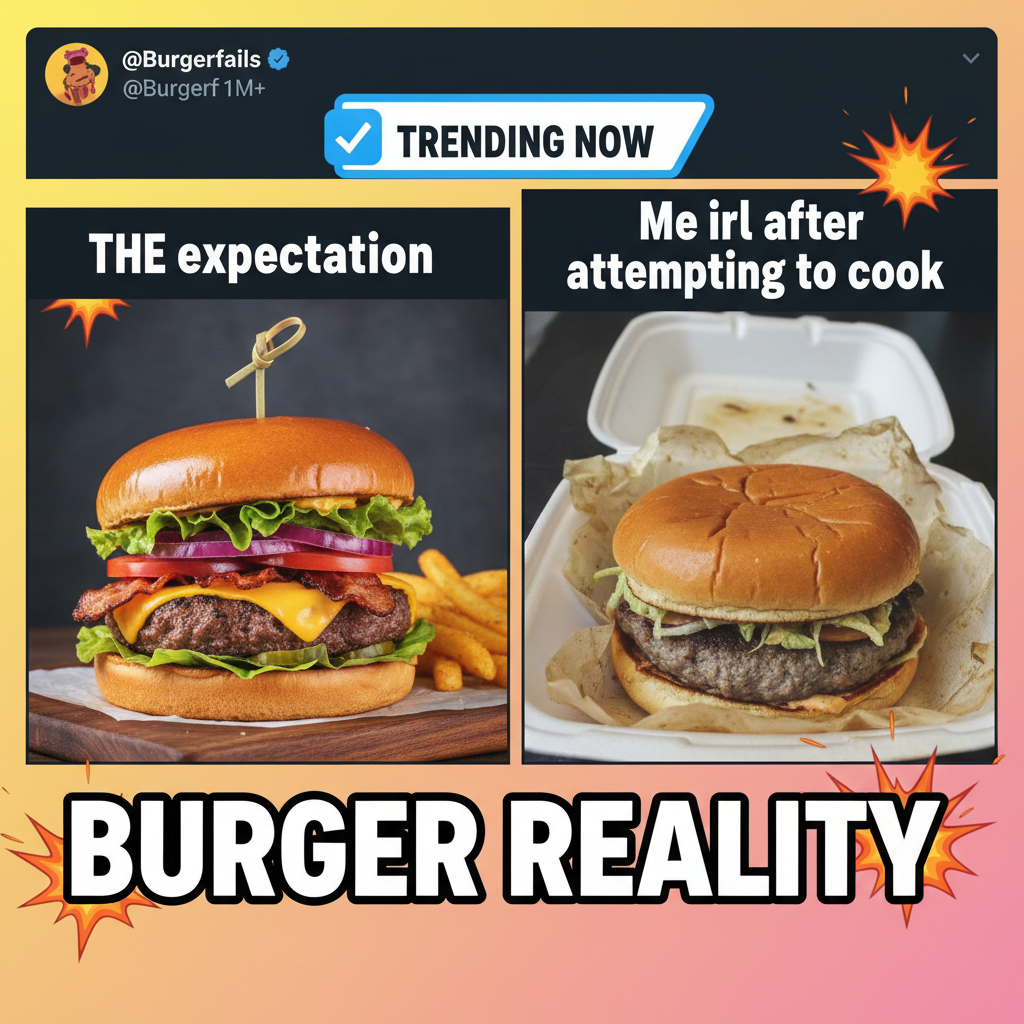 Ordered a gourmet burger, got a sad patty on a soggy bun. My disappointment is immeasurable.