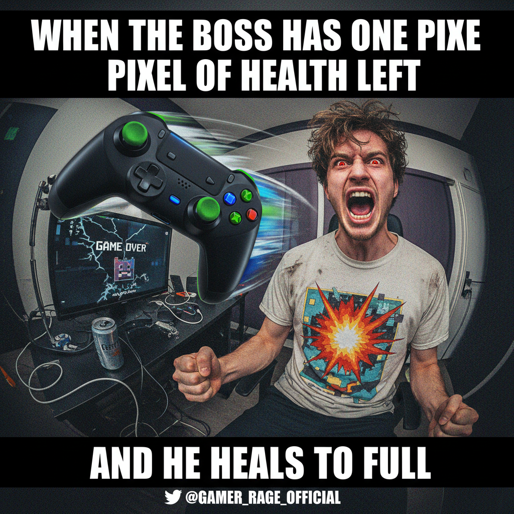 Just lost to the final boss for the 10th time. My controller is now in orbit. Send new one.