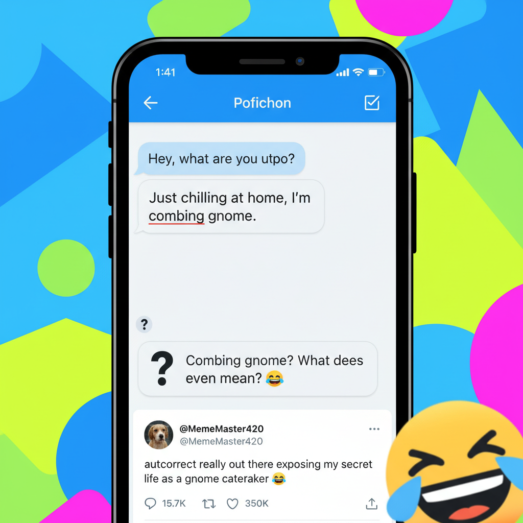 Autocorrect changed 'I'm coming home' to 'I'm combing gnome'. My family is now very confused.