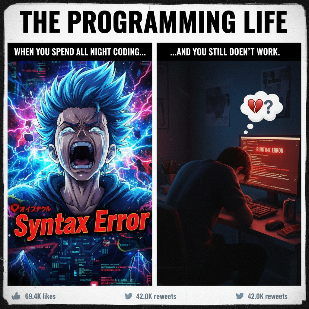 My reaction when my internet lags during a crucial moment vs. an anime character's.