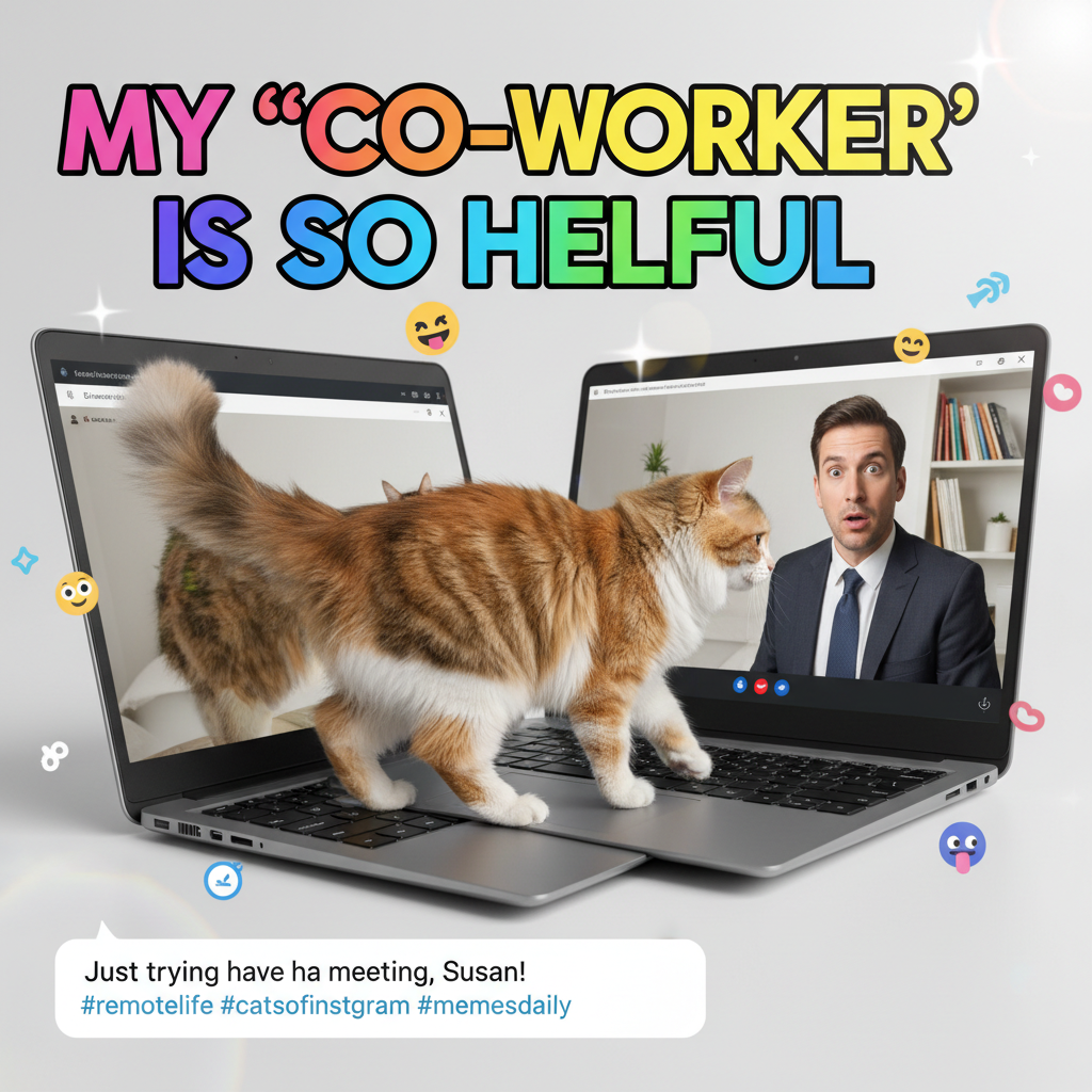 My cat just walked across my keyboard during a client Zoom. Pretty sure they saw it. #ZoomLife