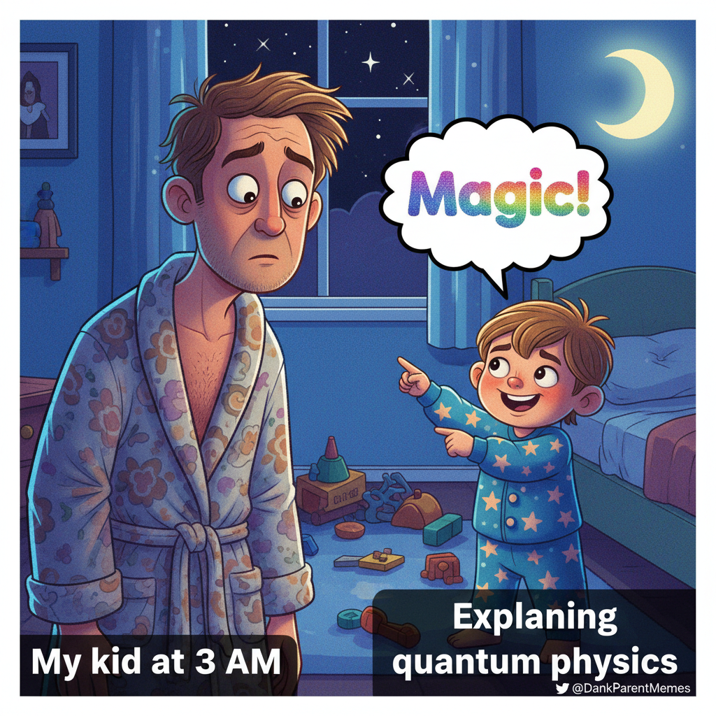 My kid just asked why the moon follows us. I said 'magic' and walked away.