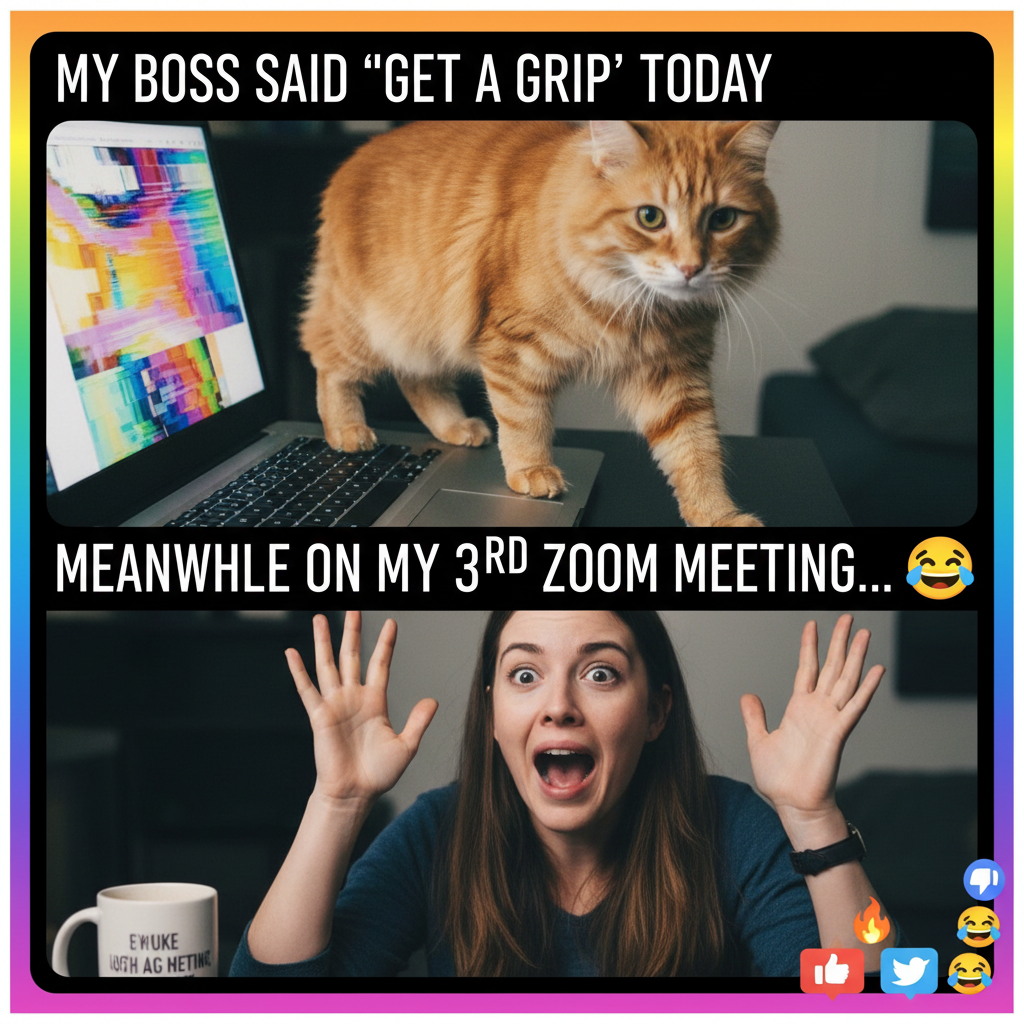 My pet just walked across my keyboard during a client Zoom call. Professionalism: 0.