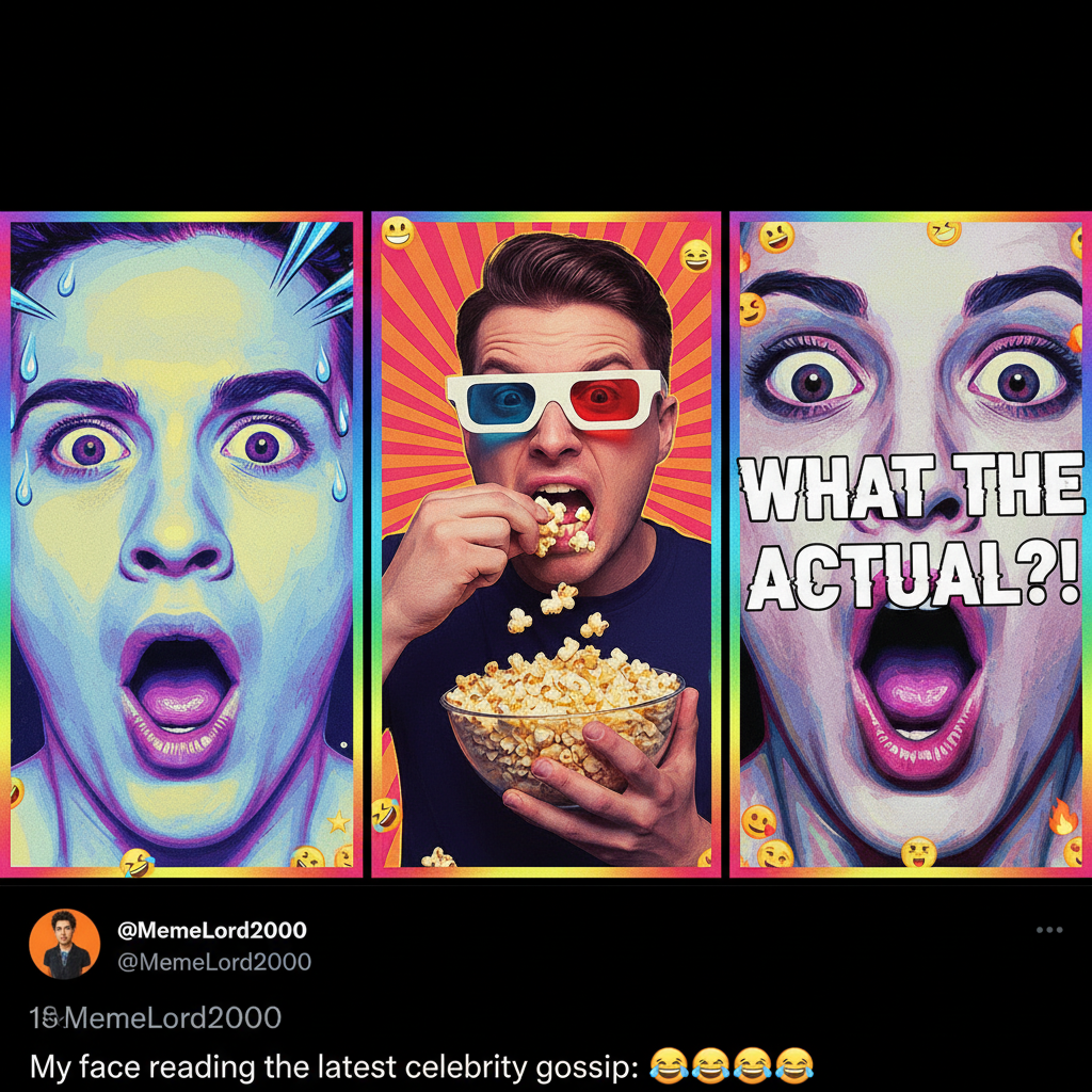 Me watching the latest celebrity drama unfold like I'm personally involved.