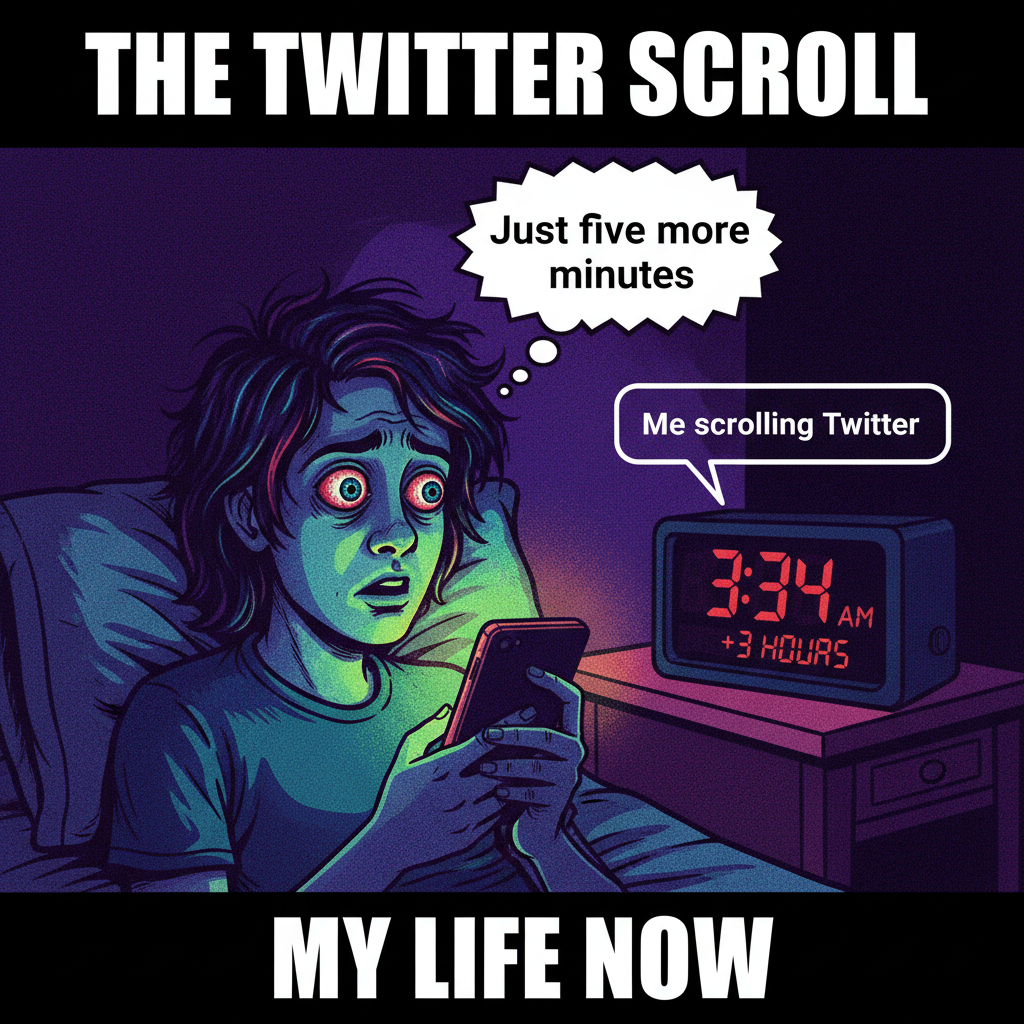 Me: 'I'll just check Twitter for 5 mins.' *3 hours later* My brain: 'Did you know sloths can hold their breath for 40 mi