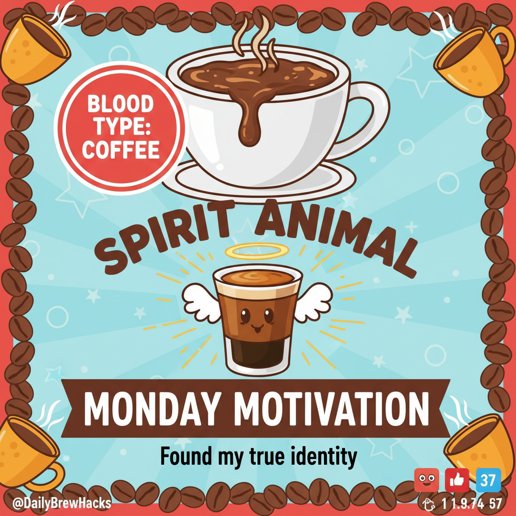 My blood type is coffee. My spirit animal is a triple espresso.