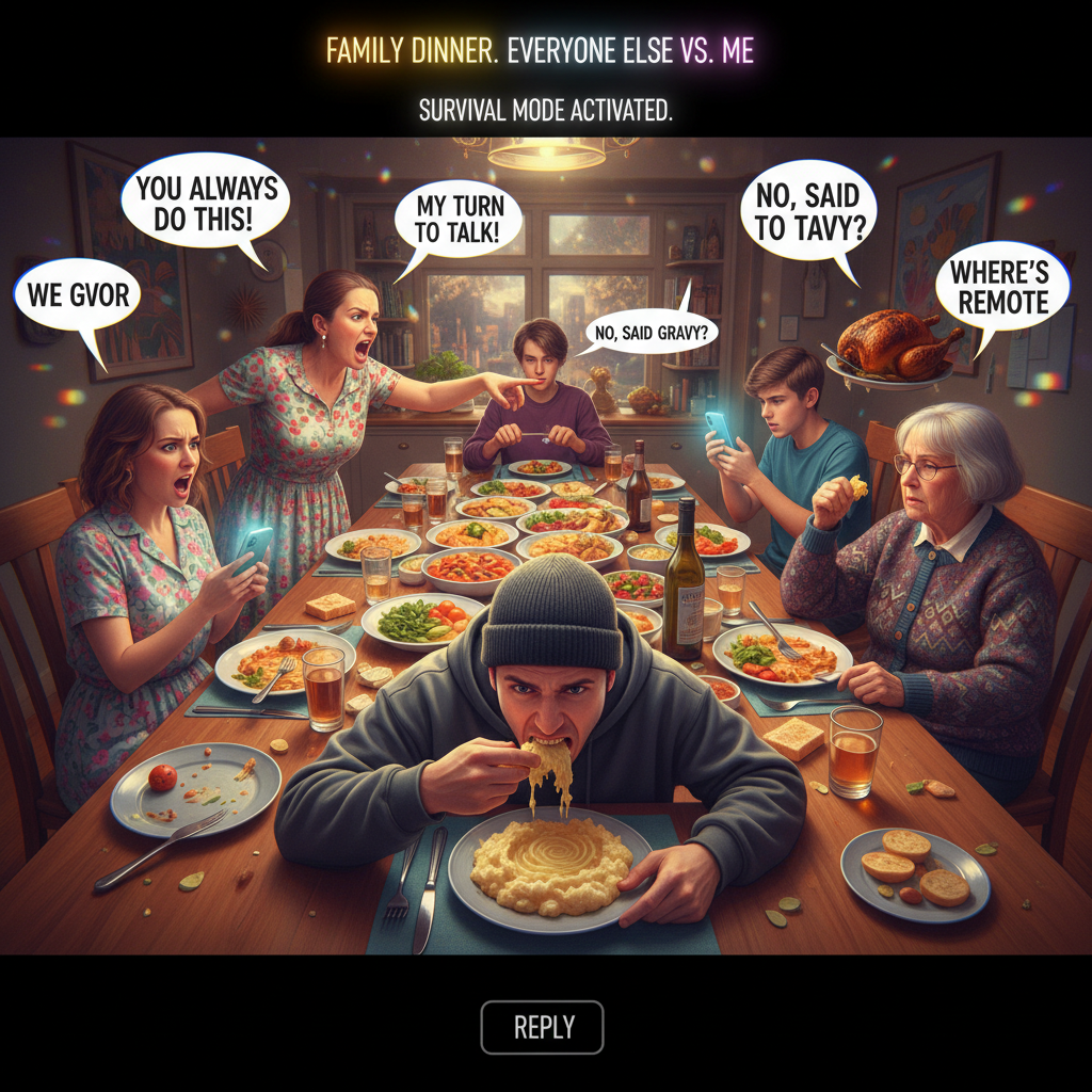 Holiday dinner: where 'pass the salt' becomes a 10-minute debate on politics. Send help.