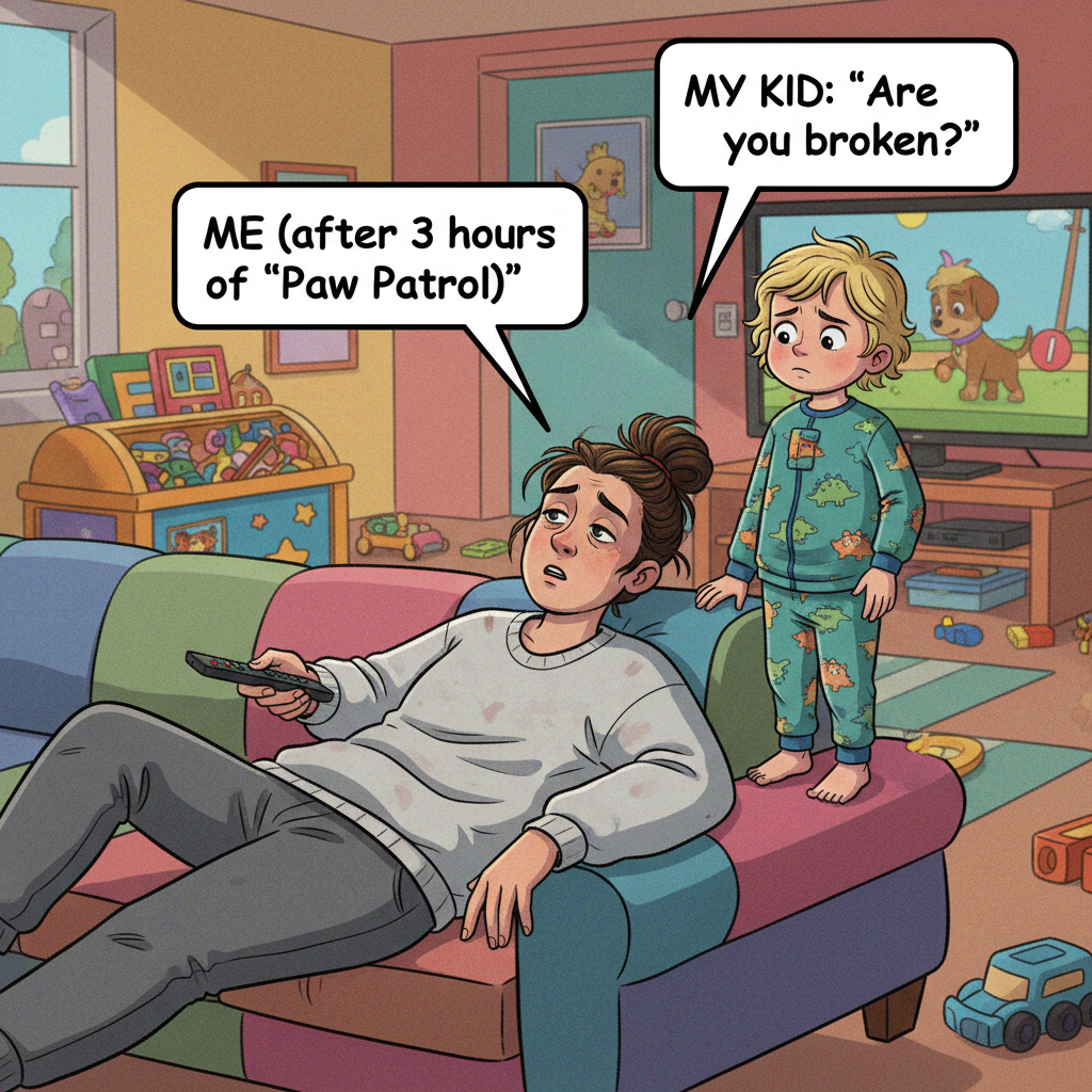 My toddler just asked if I'm 'broken' because I sat down for 2 minutes. The audacity.