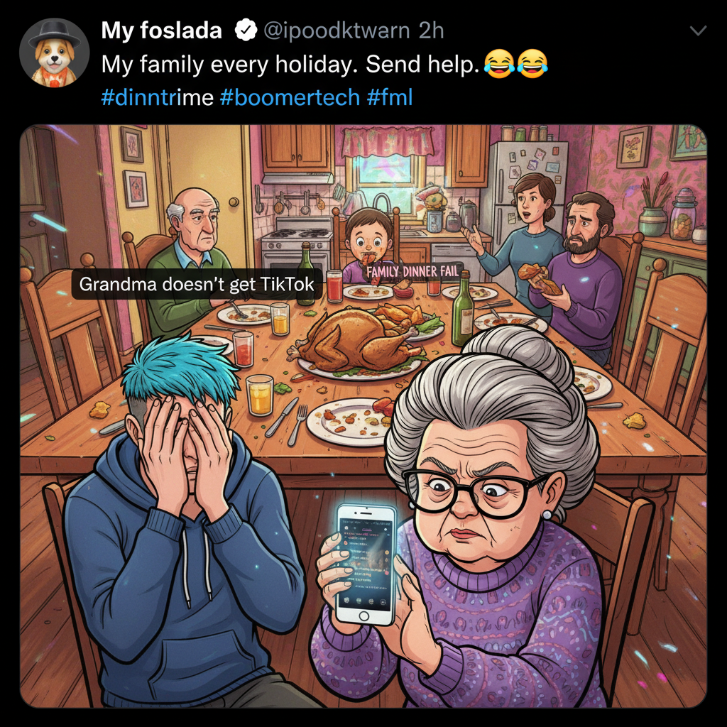 Grandma just asked if my phone can 'make a call to the past.' Send help.