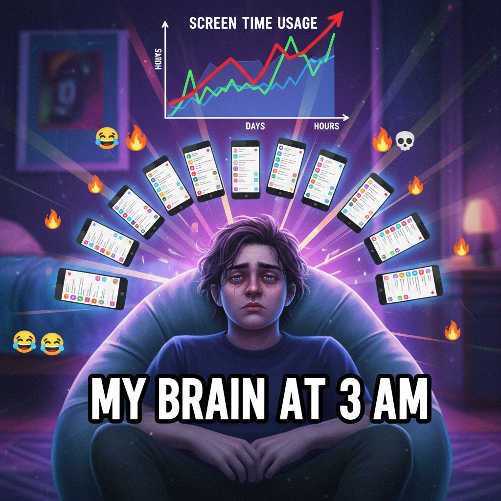 My screen time report is basically a documentary of my descent into madness.