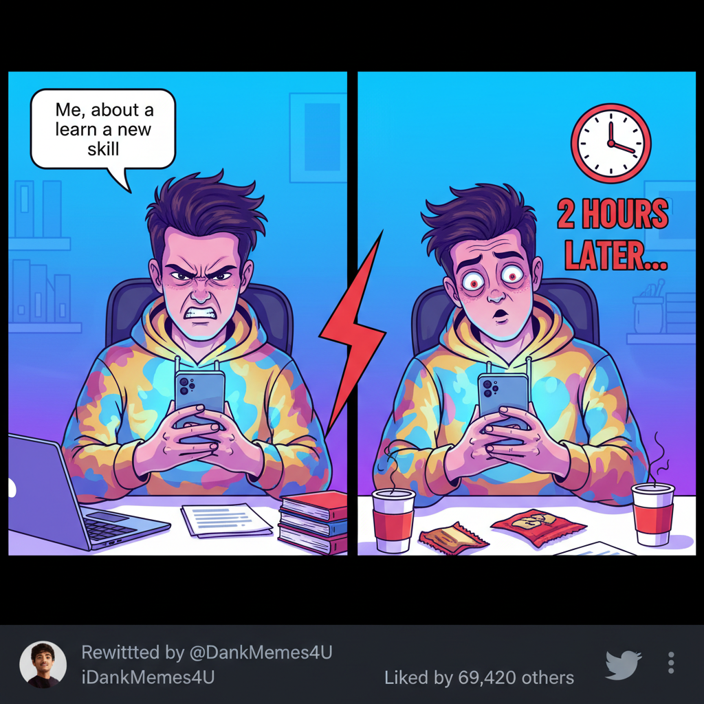 Me: 'Just 5 more mins on TikTok.' *2 hours later, watching a cat play piano*