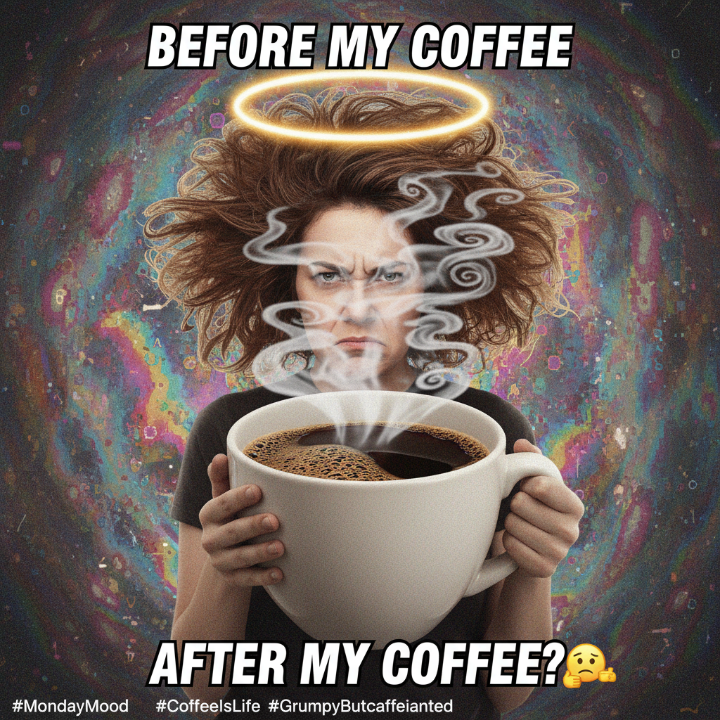 My blood type is coffee. My personality type is 'don't talk to me before it.'