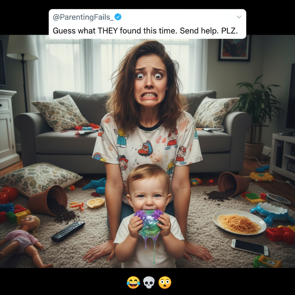 Parenting is just constantly asking 'What's in your mouth?!' and 'Where did you get that?!'