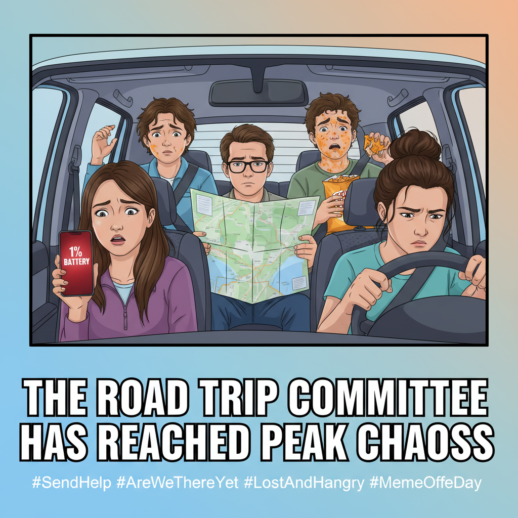 Road trip rule #1: Someone WILL forget the charger. Someone WILL get lost. Someone WILL eat all the snacks.
