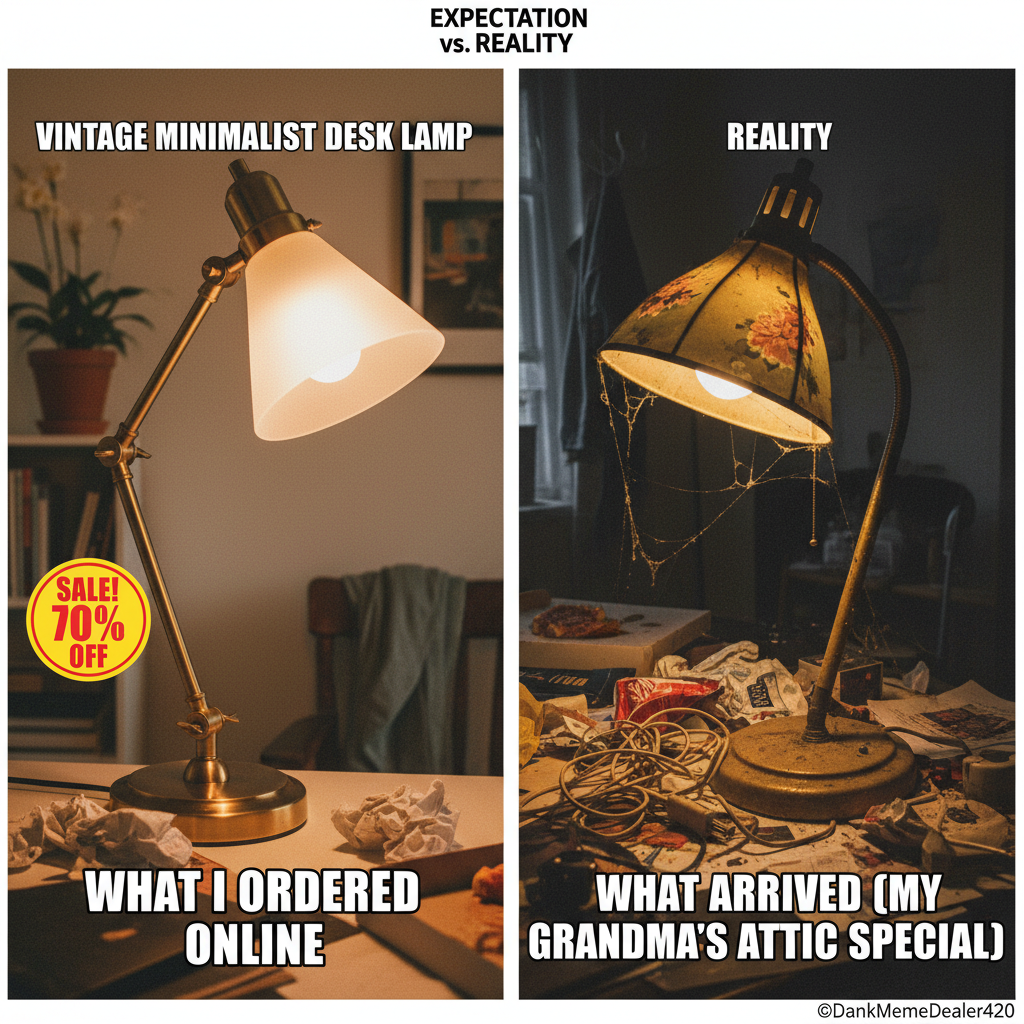 Ordered a 'vintage' lamp. It arrived. It's literally just a lamp from my grandma's attic.