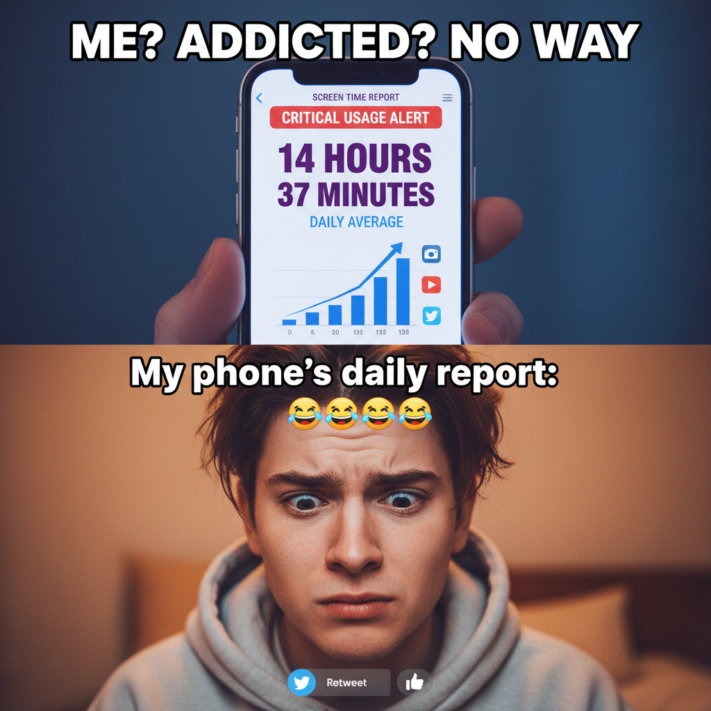 My screen time report just called me out. I'm not addicted, I'm just... informed. Very informed.