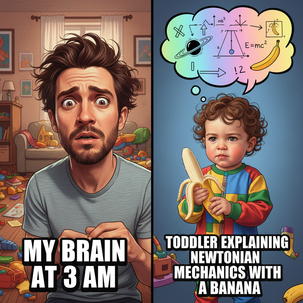 My toddler just explained quantum physics using a banana. I'm either a genius or very tired.