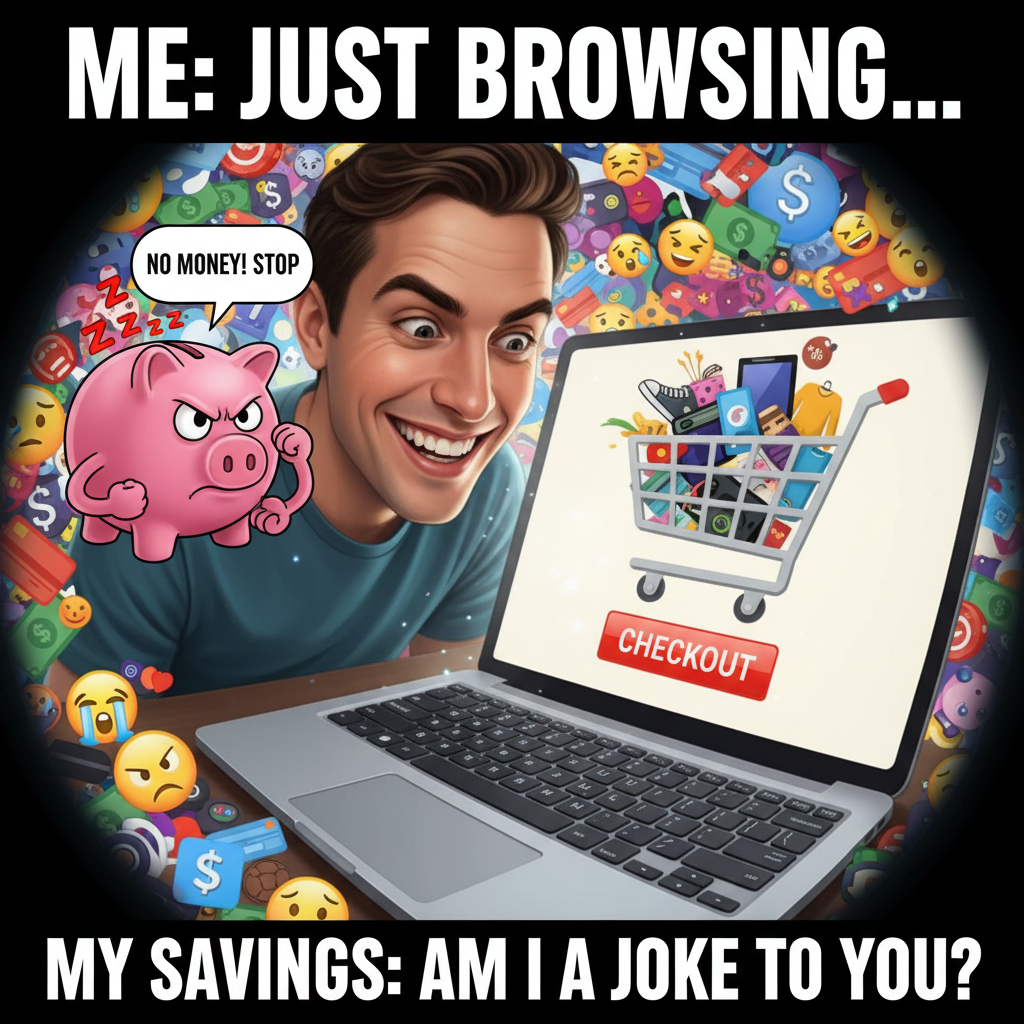 My online shopping cart: 'Treat yourself!' My bank account: 'Are you sure about that?'