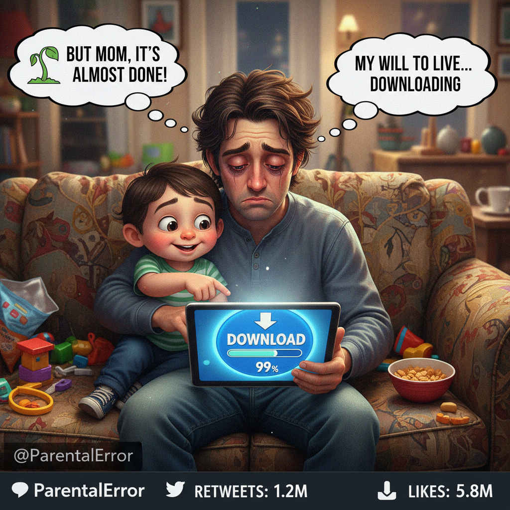 My kid just asked if they can 'download' dinner. Send help.