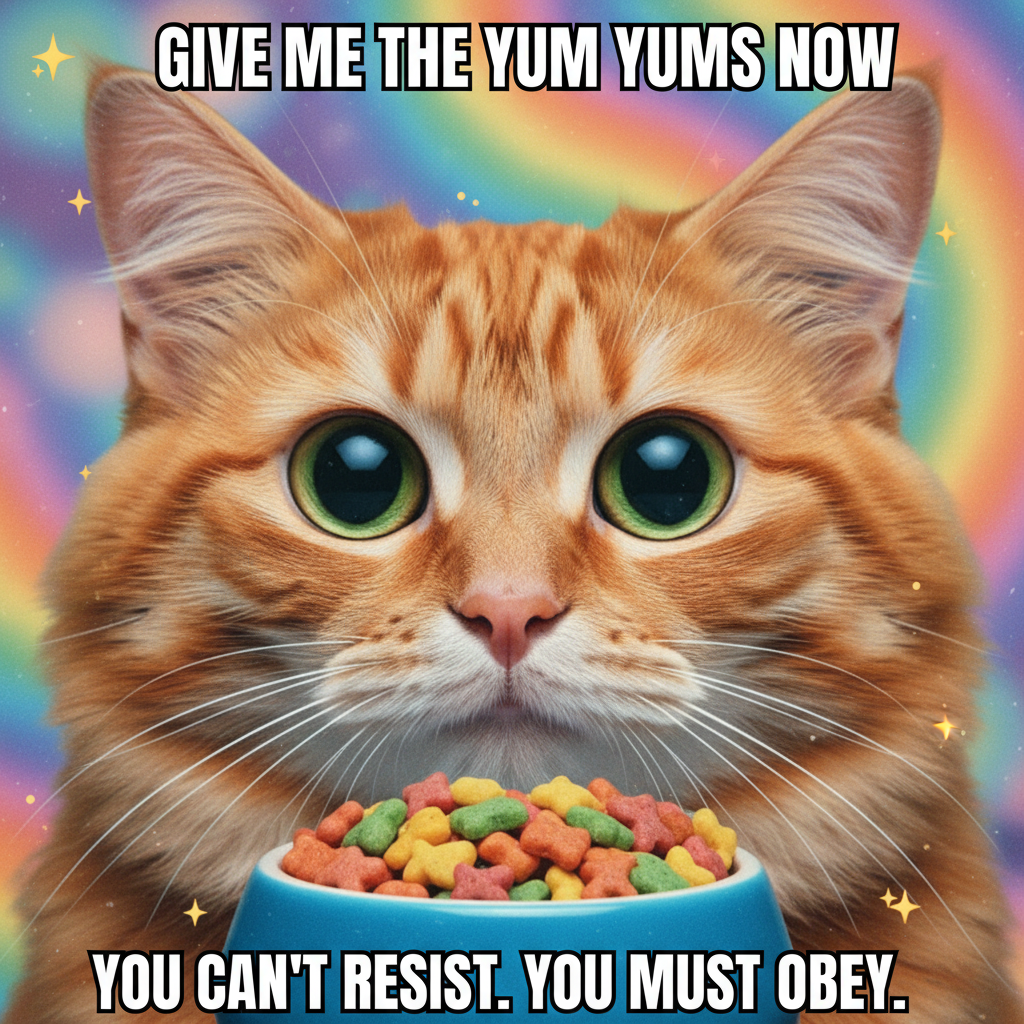 My cat just stared into my soul until I gave him treats. I am but a humble servant.