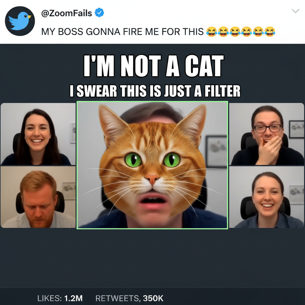My coworker just joined the Zoom meeting with a cat filter he can't turn off. Peak productivity.