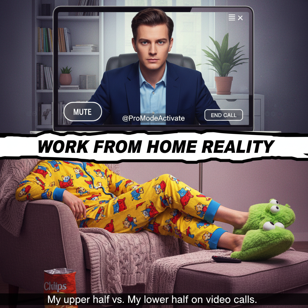 WFH means I can wear pajamas to a meeting and no one knows. My secret power.