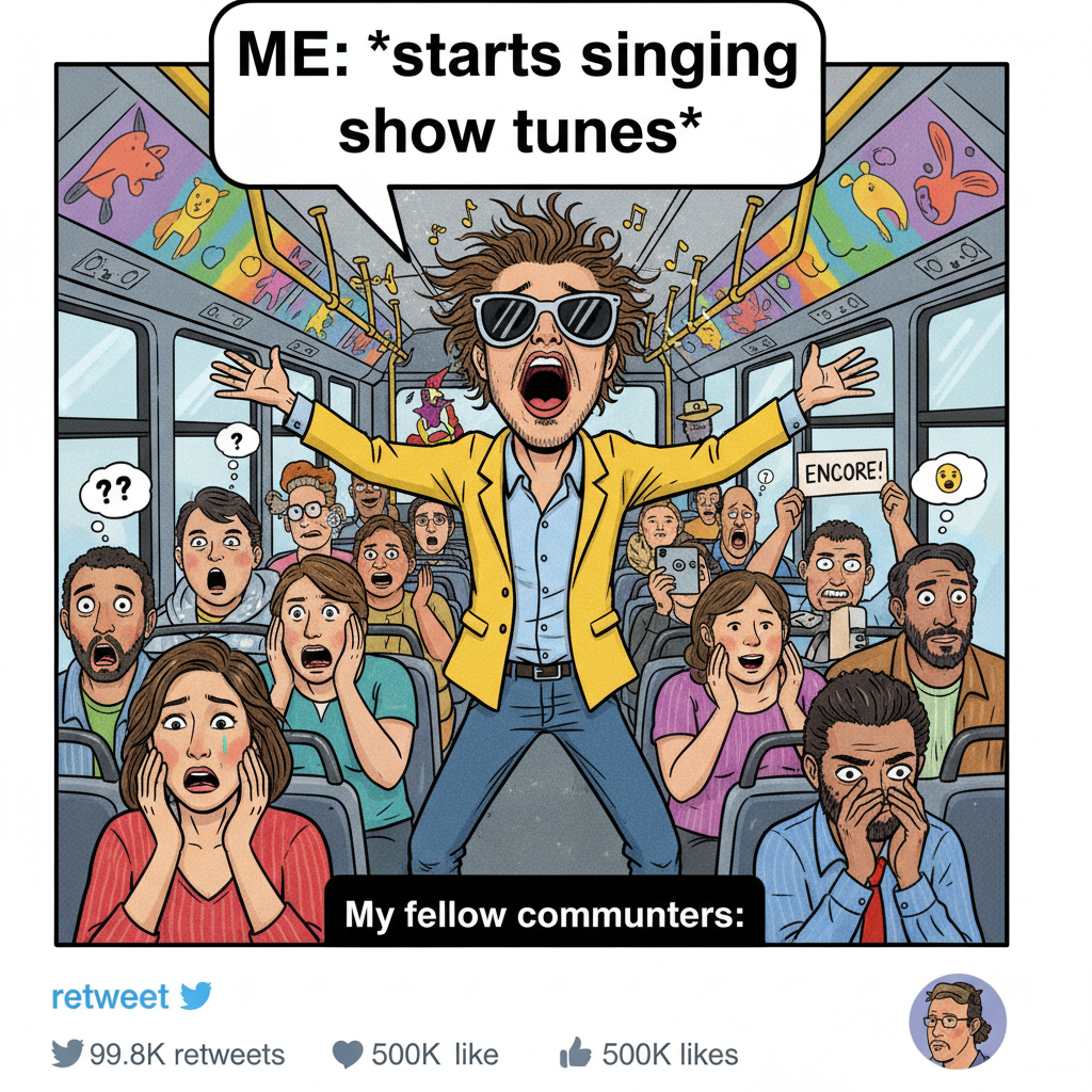 Just witnessed a full-blown opera performance on the bus. Public transport is wild. 🎭🚌