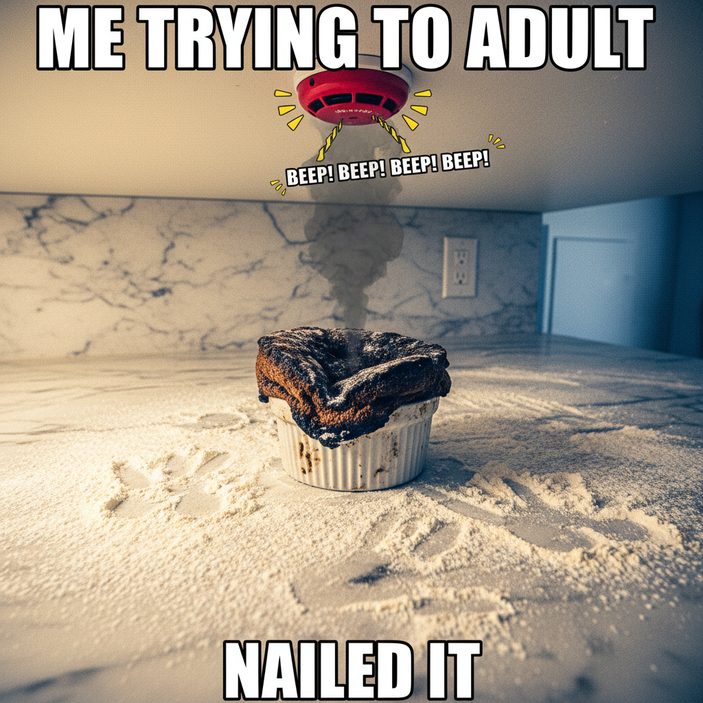 Tried to make a soufflé. Now my kitchen looks like a crime scene. 🍳🔥 #CookingFails