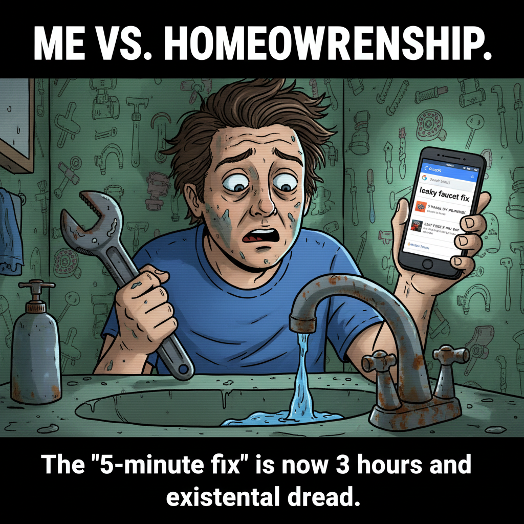 Adulting is just Googling 'how to fix a leaky faucet' at 3 AM. Send help. 💧