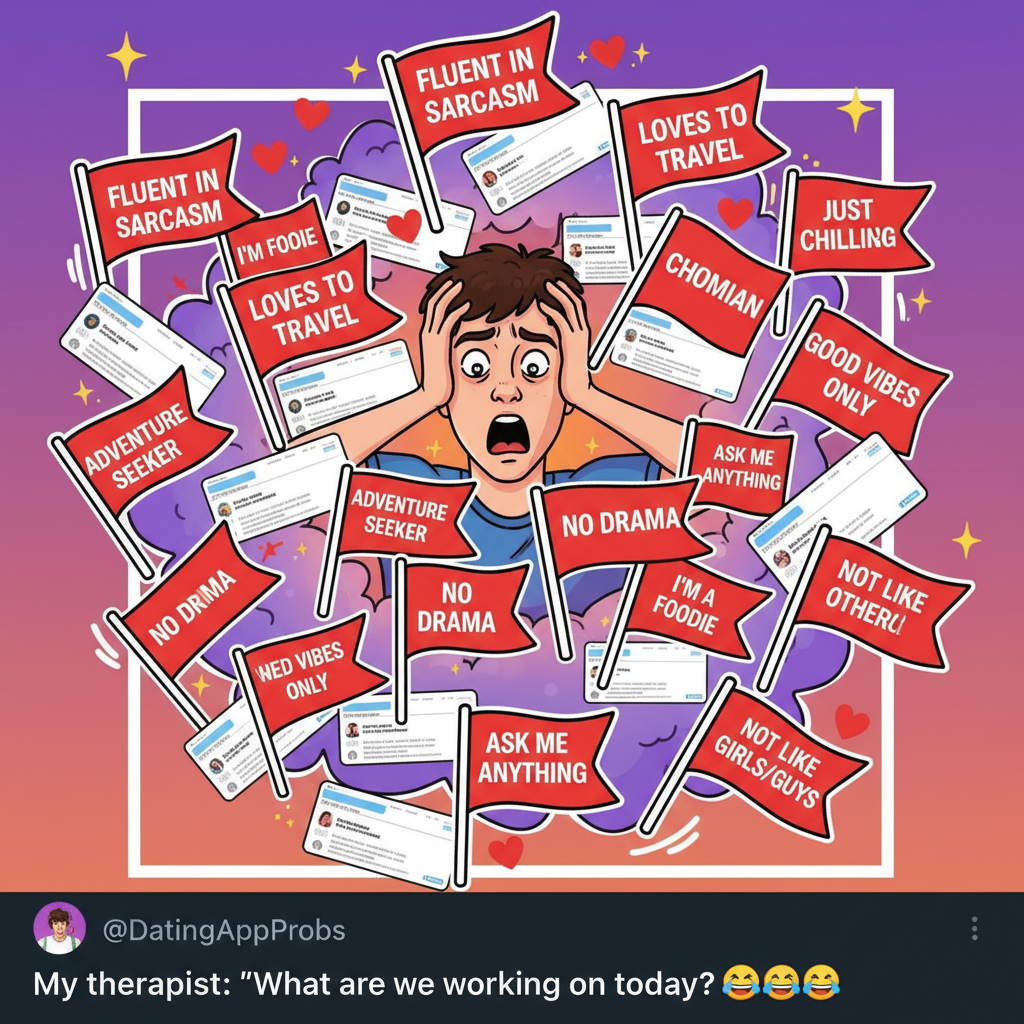 Dating apps are just a collection of red flags in human form. Send help.