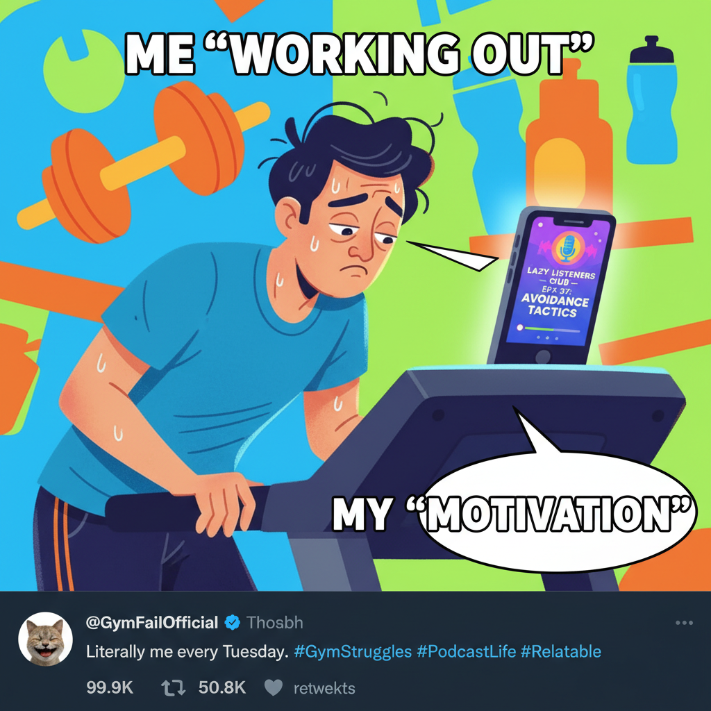 My 'gym buddy' is just my phone playing podcasts. We're both judging my form.