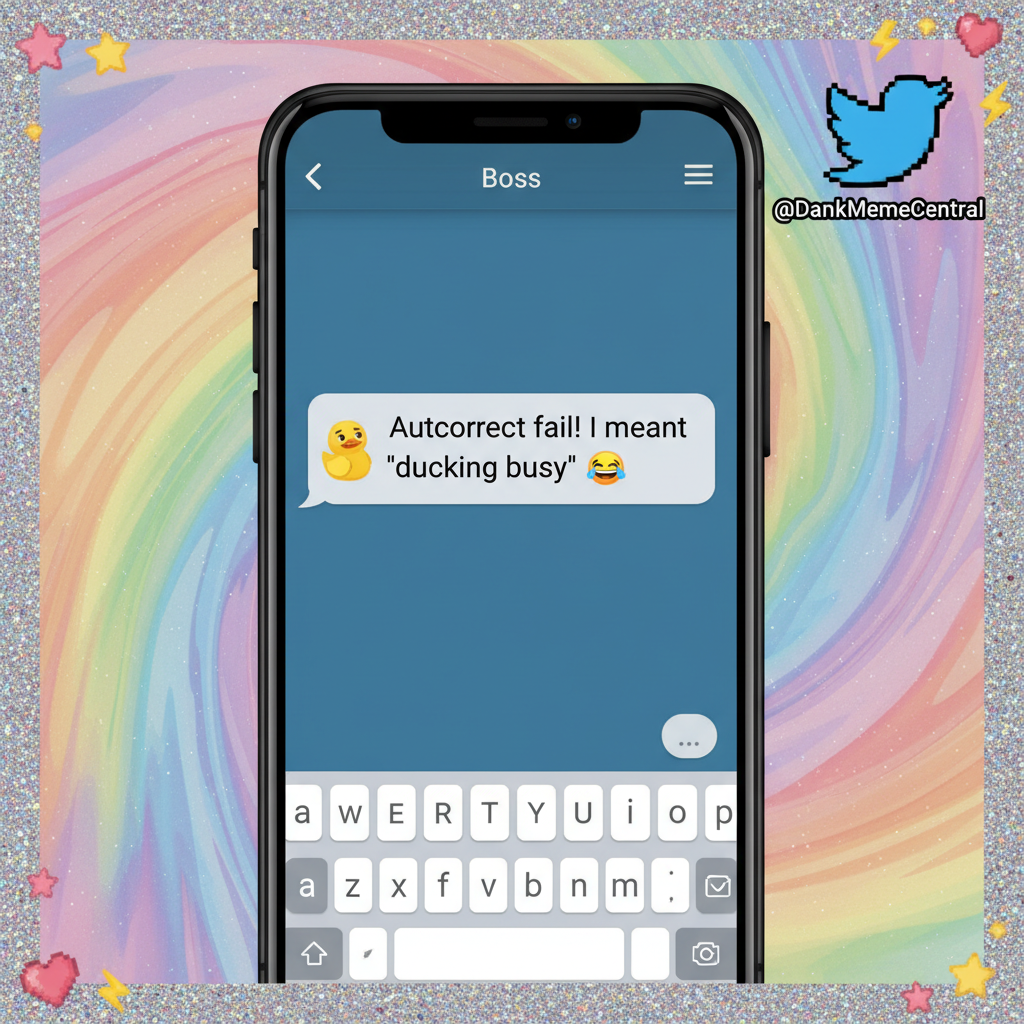 Autocorrect just told my boss I'm 'ducking busy.' My career is over. 🦆