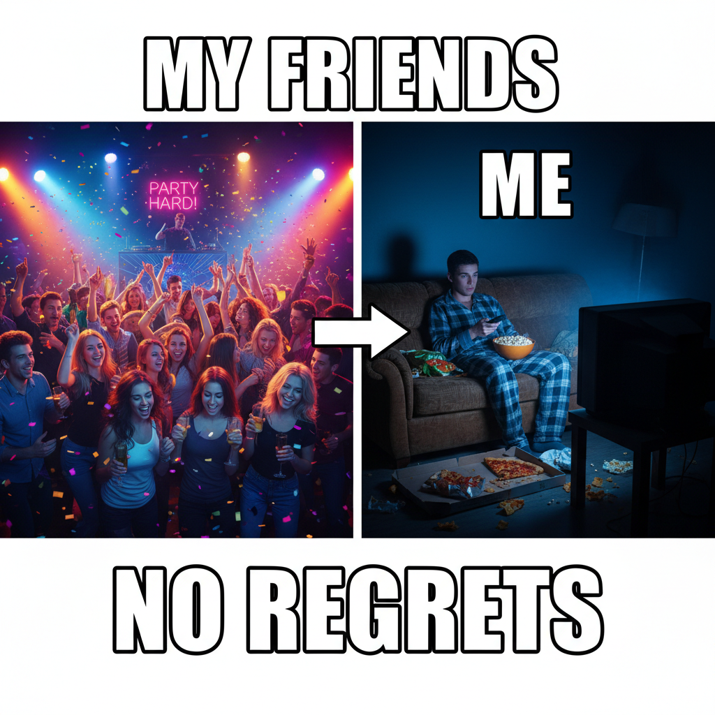 Friday night plans: wild party. Friday night reality: wild Netflix marathon.