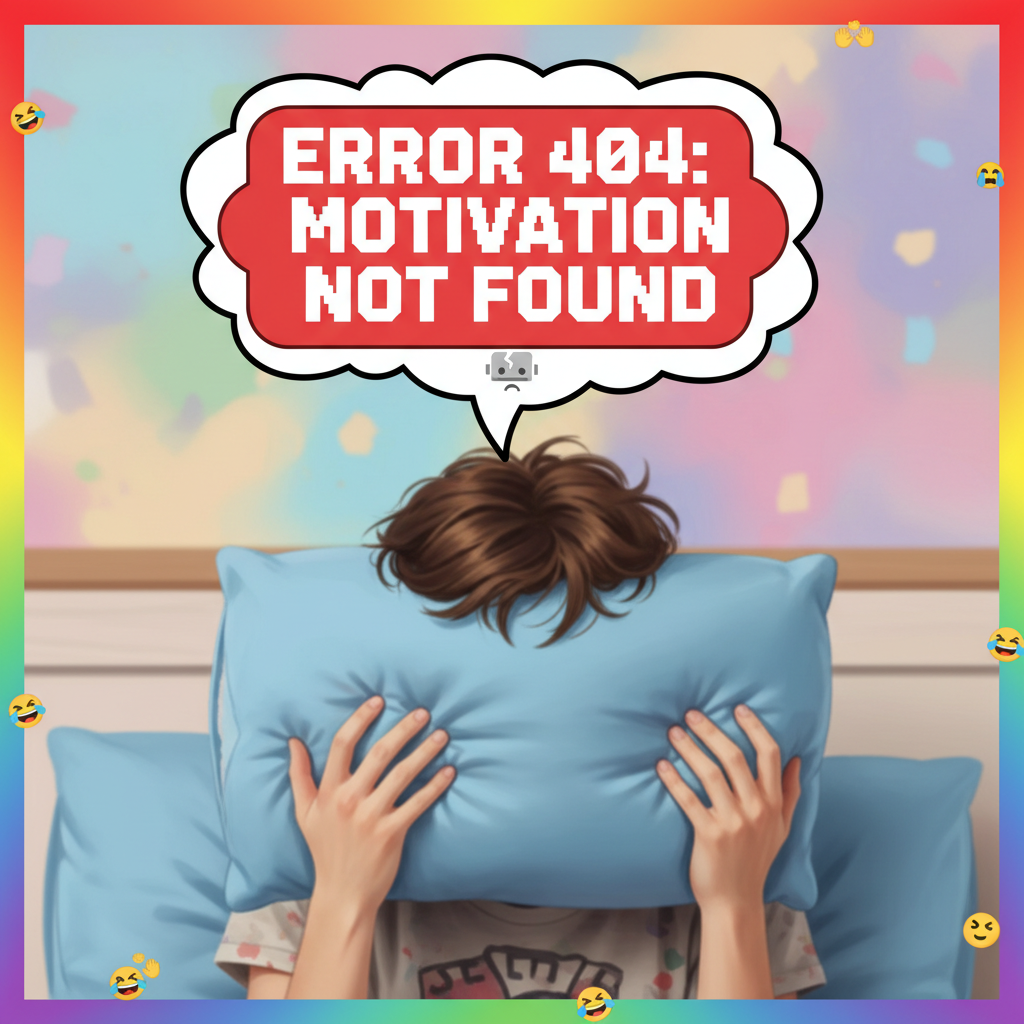 My brain on Monday morning: 'Error 404: Motivation not found.'