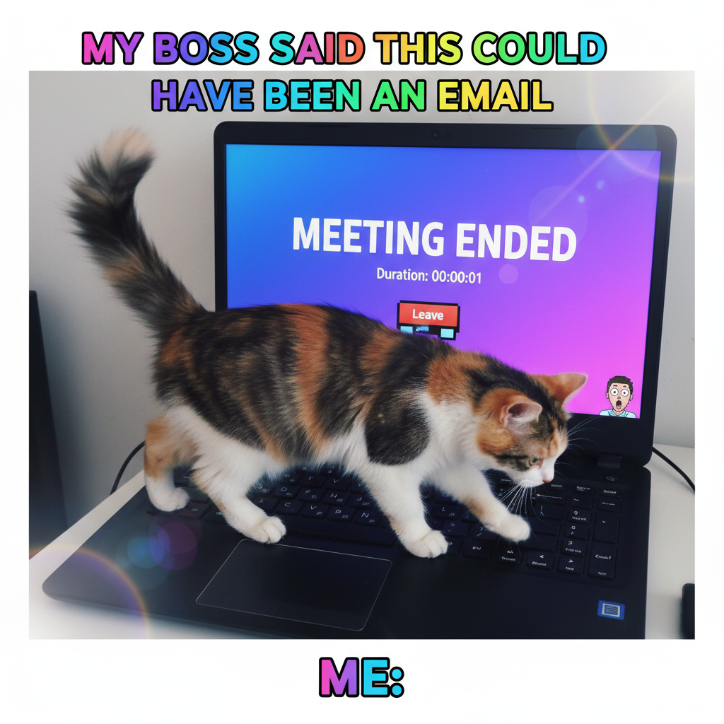 My cat just walked across my keyboard and somehow ended the Zoom meeting.