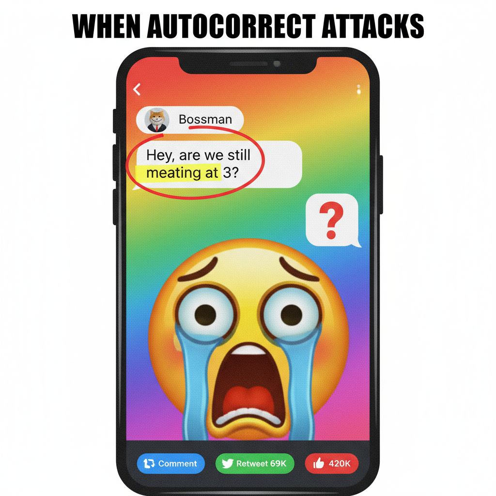 Autocorrect changed 'meeting' to 'meating'. My boss thinks I'm a cannibal. Send help. 💀