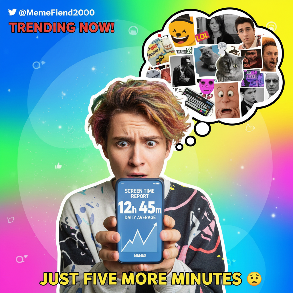 My screen time report just called me out. I need an intervention or more memes.