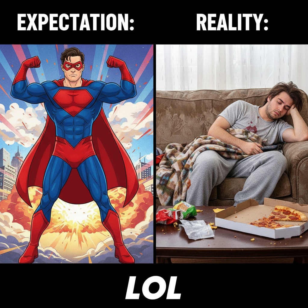 My Friday night plans: World domination. My Friday night reality: Domination by my couch.