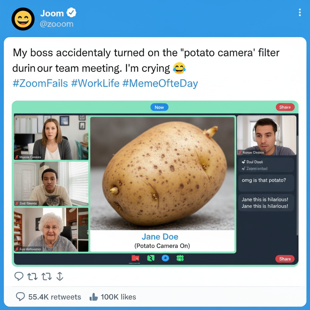 My boss just turned himself into a potato on Zoom. This is fine.