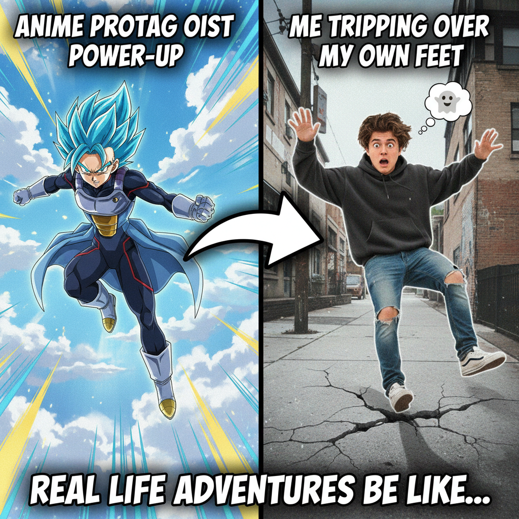 Me trying to use anime logic in real life: *immediately trips over air*