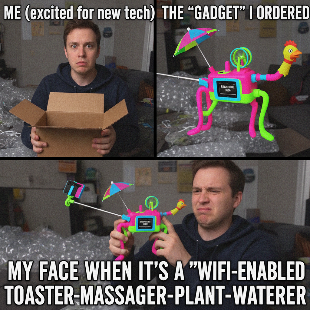 That one impulse buy from 3 AM that arrived and now you regret everything.