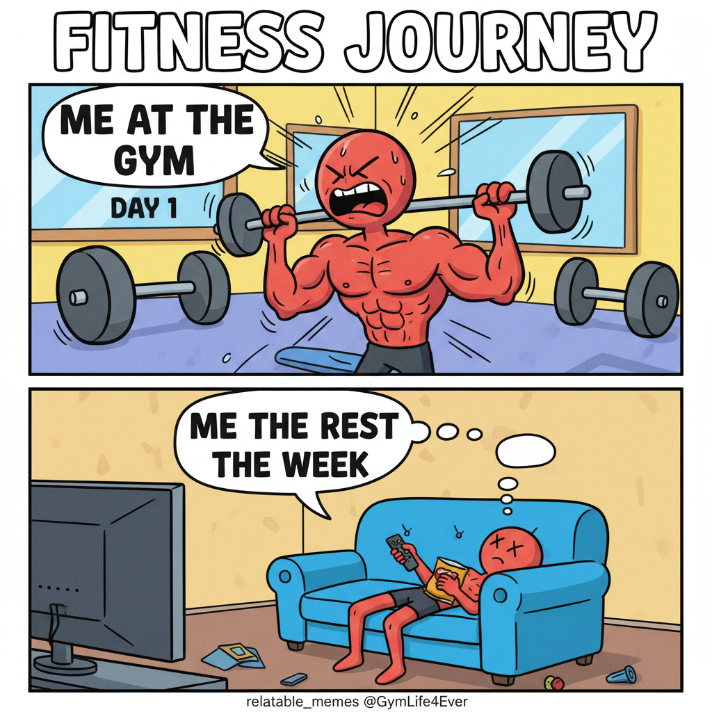 Went to the gym. Did one rep. Now I'm sore for a week. Send help.